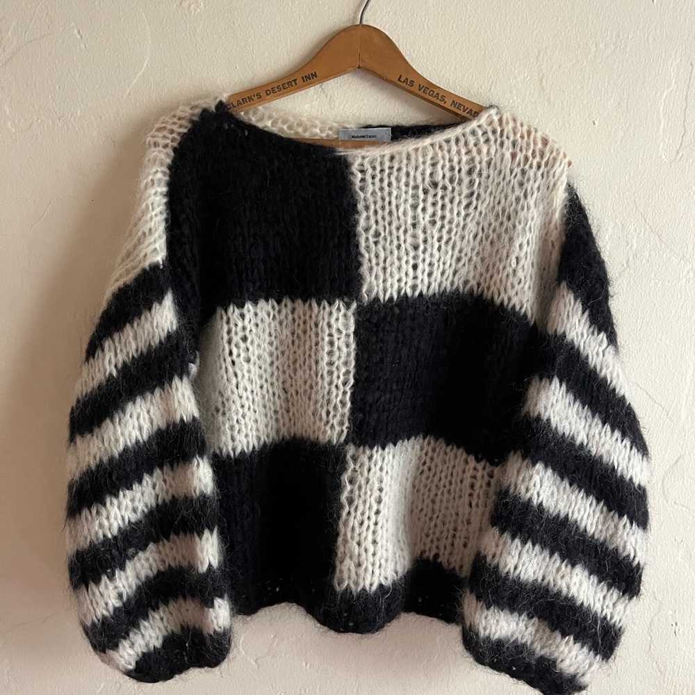 Miami x Madewell Checker Big Sweater Mohair Black & White  XS/S